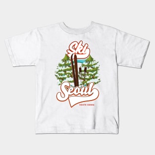 Seoul South Korea Ski logo Kids T-Shirt